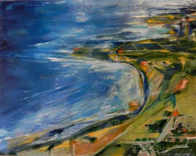 Above Rincon, 30x40, Oil on Canvas, by Michele Zuzalek