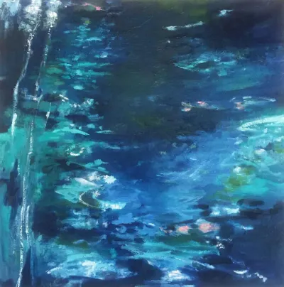 American Moonlight, 24x24, Oil on Canvas, by Michele Zuzalek