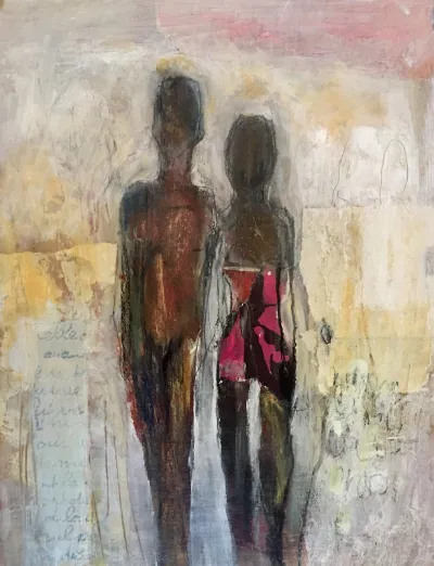 But You Said, 11x14, Mixed media on panel, by Michele Zuzalek