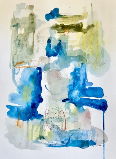 Hidden Agenda, Watercolor and Pastel on Arches paper, 12x16, by Michele Zuzalek
