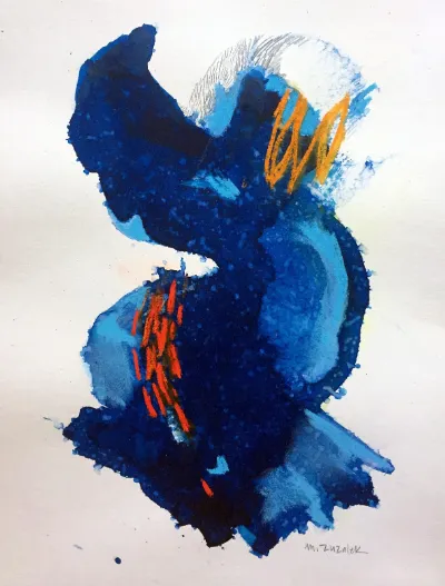 Current, 9x12, Watercolor and Ink on Paper, by Michele Zuzalek