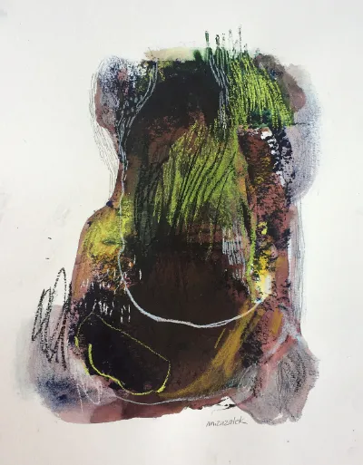 Drift 2, 11x14, Mixed media on paper, by Michele Zuzalek
