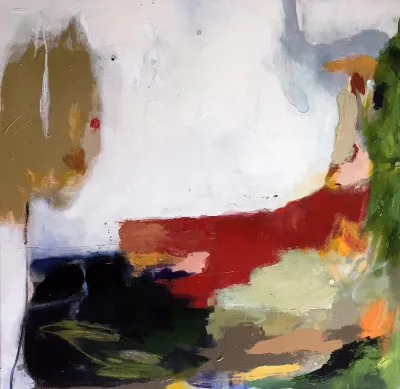 Earth 2.0, 30x30, Mixed media on canvas, by Michele Zuzalek