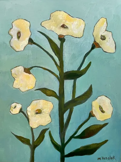 Études Botanique #12, 9x12, Oil on wood panel, by Michele Zuzalek