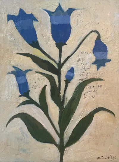 Études Botaniques #14, 9x12, Oil on canvas panel, by Michele Zuzalek