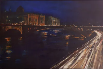 Excess, Paris, 36x48, Mixed media on canvas, by Michele Zuzalek