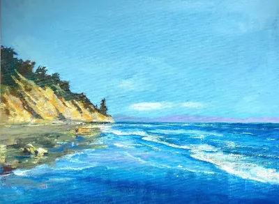Hendrey’s Beach Day, 9x12 Oil on panel, by Michele Zuzalek