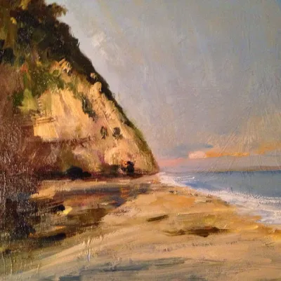 Hendreys Beach Summer, Oil on Canvas, 8x8, by Michele Zuzalek