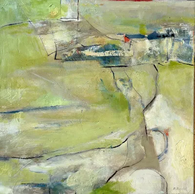 Homeward, Oil on canvas, 20x20, by Michele Zuzalek