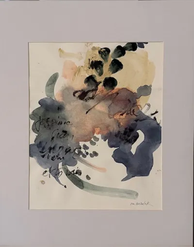 In My Dreams, Mixed media drawing on watercolor paper, Matted, by Michele Zuzalek