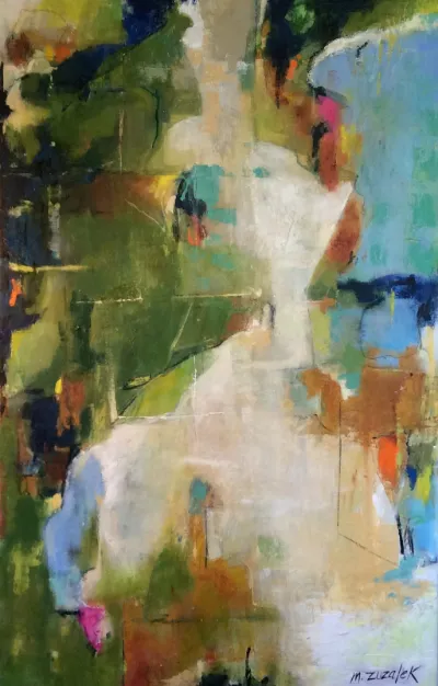 Journey, 32x50, Mixed media on canvas, by Michele Zuzalek