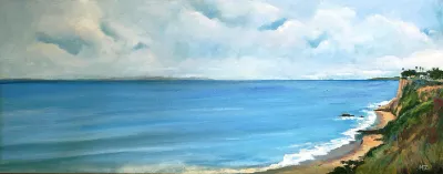 More Mesa, 15x38, Oil on wood, by Michele Zuzalek