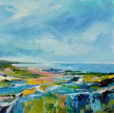 Non Negotiable, 12x12, Mixed media on canvas, by Michele Zuzalek
