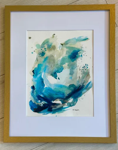 Ocean Song, 12x16, Watercolor and ink on acid free paper, by Michele Zuzalek