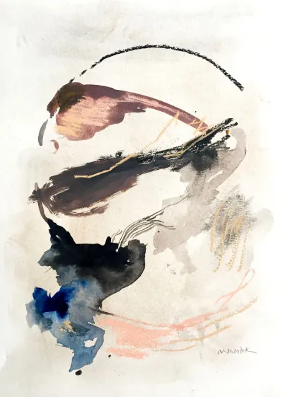 Pathways, Mixed media on paper, 11x14, by Michele Zuzalek