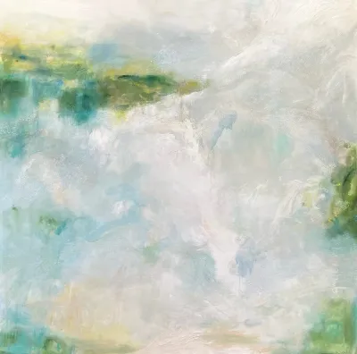 Staying on Course, 48x48, Mixed media on Canvas, by Michele Zuzalek