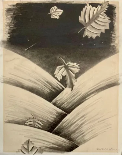 The Turning, 12x15.5, graphite on paper, by Michele Zuzalek